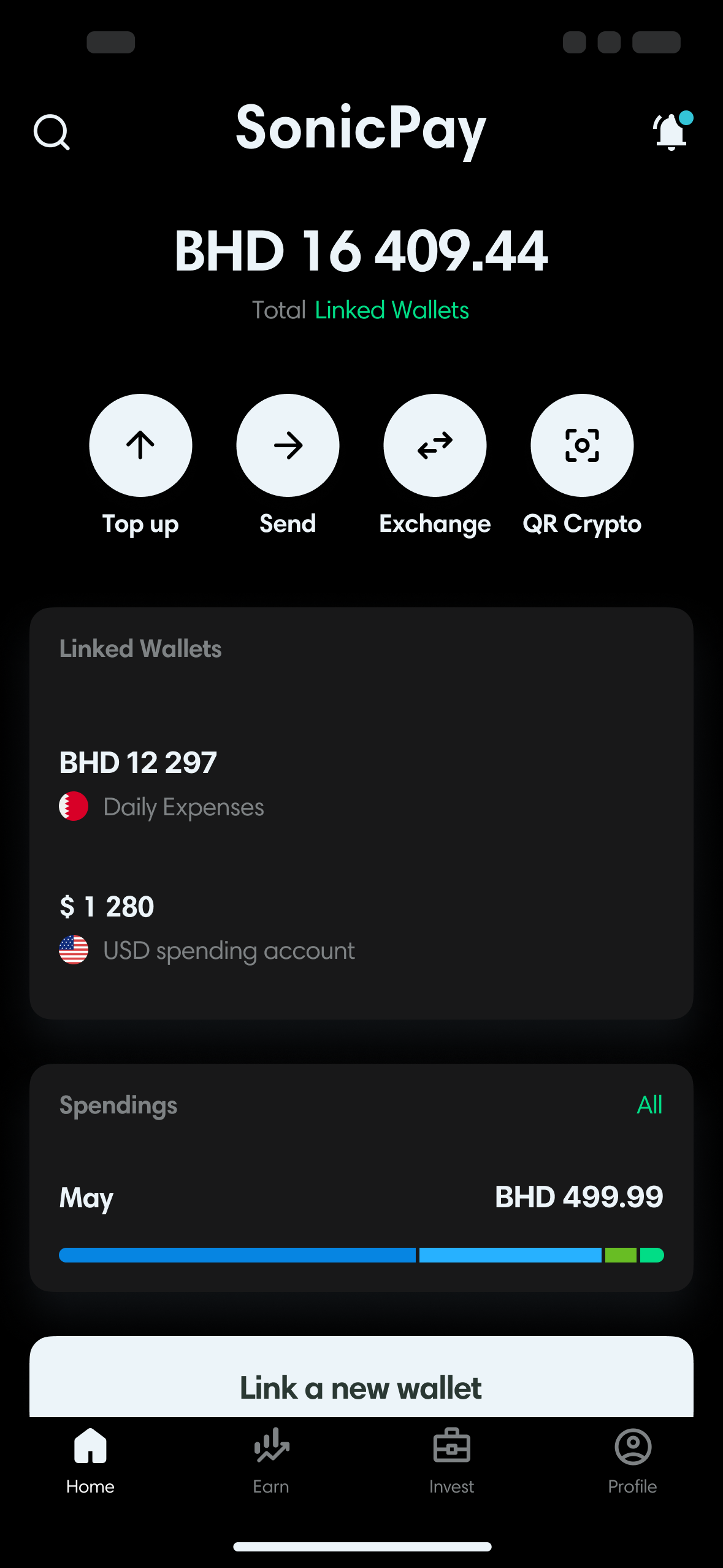 SonicPay app on smartphone